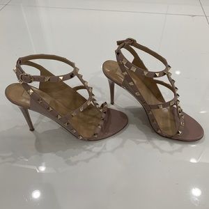 Rockstud Patent Leather Sandals